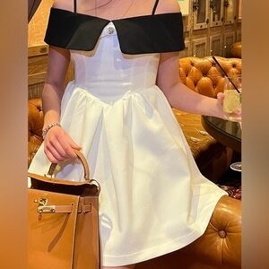 Elegant Black and White Dress